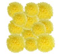 PATIKIL Pompons en Papier Soie Jaune, Kit de 12 Boules Fleurs à Suspendre pour Décoration Fête Mariage Enterrement de Vie de Célibataire Anniversaire Baptême Baby Shower, 3 Taille
