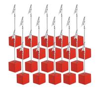 PATIKIL Porte-Carte De Table 20Pcs Support De Memo Avec Pince Crocodile Base En Bois Pour Photos Notes Cartes Rouge