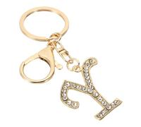 PATIKIL Porte Clef de Lettre, Breloque de Lettre Y avec des Diamants en Cristal, Pendentifs d'Alphabet Décoratifs Mignons et Créatifs pour Sac à Dos, Artisanat DIY, Ton Or