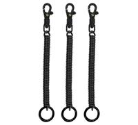 PATIKIL Porte-Clés à Ressort Rétractable, 3 Pcs Cordons Porte-Clés Anti-Perte Avec Mousqueton en Plastique pour Clés et Portefeuille, Noir