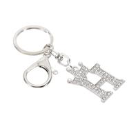 PATIKIL Porte-Clés de Lettre Initiale, Charme de Couronne de Lettre H Avec Des Diamants en Cristal Pendentifs Décoratifs D'Alphabet pour Sac À Dos Artisanat Diy, Ton Argent