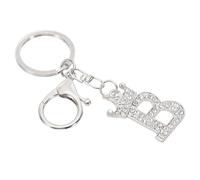 PATIKIL Porte-Clés de Lettre Initiale, Charme de Design de Couronne de Lettre B Avec Des Diamants en Cristal Pendentifs D'Alphabet Décoratifs pour Sac À Dos Artisanal, Ton Argent