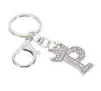 PATIKIL Porte-Clés de Lettre Initiale, Pendentif de Lettre P Design Couronne Avec Des Diamants en Cristal Pendentifs Décoratifs D'Alphabet pour Sac À Dos Artisanat Diy, Ton Argent