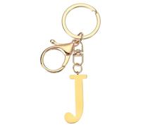 PATIKIL Porte-Clés de Lettre Initiale, Porte-Clef Femme Alphabet Pendentif Initiale en Métal pour Cadeau Clés Sac à Main Sac à Dos Téléphone Portefeuille, Doré (J)