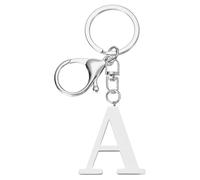 PATIKIL Porte-Clés de Lettre Initiale, Porte-Clef Femme Alphabet Pendentif Initiale en Métal pour Cadeau Clés Sac à Main Sac à Dos Téléphone Portefeuille, Argenté (A)