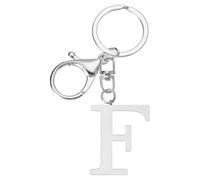 PATIKIL Porte-Clés de Lettre Initiale, Porte-Clef Femme Alphabet Pendentif Initiale en Métal pour Cadeau Clés Sac à Main Sac à Dos Téléphone Portefeuille, Argenté (F)