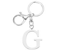 PATIKIL Porte-Clés de Lettre Initiale, Porte-Clef Femme Alphabet Pendentif Initiale en Métal pour Cadeau Clés Sac à Main Sac à Dos Téléphone Portefeuille, Argenté (G)