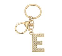 PATIKIL Porte-clés de lettre initiale, Porte-clés de lettres A-Z Porte-clés initiaux Mignon en Cristal Métal Alphabet Porte-clés pour Clés Charm Sac à Main Sac à Dos, Doré (E)