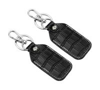 PATIKIL Porte-Clés En Cuir, 2 Pcs Étui Pour Clés En Cuir Véritable Protecteur RFID Porte-Clés Avec Porte Air Tag, Anneau Pour Clés Et Tournevis Pour Clé De Voiture, Carte D'identité, Noir