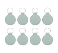 PATIKIL Porte-clés en cuir, 8 pièces de porte-clés ronds vierges à double face pour la gravure laser, l'embossage, l'impression, l'artisanat DIY, vert clair
