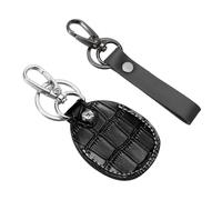 PATIKIL Porte-Clés En Cuir Véritable, Étui Pour Clés RFID Protège-Clés Porte-Clés Pour Air Tag Avec Anneau À Clé & Tournevis & Clip Porte-Badge & Clip Porte-Badge Noir