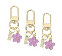 PATIKIL Porte-Clés en Forme de Fleur, 3pcs Breloques Émaillées Porte-Clés Mignons Accessoires Pendentif pour Sac à Main Clef Voiture Téléphone Portefeuille, Violet