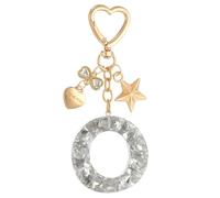PATIKIL Porte-Clés Initial Mignon Lettre O Accessoire Brillant Avec MotifsÉtoile Cœur Pour Sac À Dos Sac À Main Clés De Voiture Tasse Accessoire Argenté