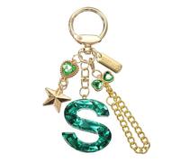 PATIKIL Porte-Clés Initial Pour Femmes, Porte-Clés Lettres Mignon Avec Charme Coeur Papillon Étoile Pour Sac À Dos Sac À Main Clés De Voiture Accessoires Pour Tasse, Vert (S)