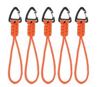 PATIKIL Porte-clés Paracord, 5 pièces Lanière de survie avec crochet adaptée pour le camping, la randonnée, accrocher les clés du sac à dos d'outils de pêche en extérieur, orange