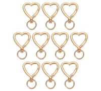 PATIKIL Porte-clés Petit Cœur, 10 Pcs Petit Cœur Mousqueton Anneau Pivotant Clip Alliage Zinc Boucle à Ressort Déclencheur pour Porte-clés Sacs Pochettes Sac à Main, Or Clair