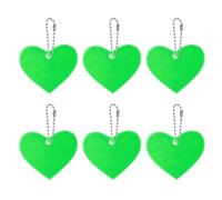 PATIKIL Porte-Clés Réfléchissants, 6pcs Étiquette Réfléchissante de Sécurité, Cœur Pendentif Réfléchissant en PVC Porte-Clés pour Sac à Dos Cyclisme Marche, Vert