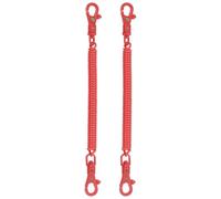 PATIKIL Porte-Clés Rétractable Ressorts, 2 Paquets Porte-Clés Anti-Perte Chaîne Porte-Clés Cordon avec Fermoir Mousqueton Métal Porte-Clés 20cm pour Clés Portefeuille, Rouge