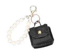 PATIKIL Porte-clés sac à main en simili cuir, porte-monnaie porte-clés pendentif mignon, pochette pour casque, breloque pour sac à main, noir