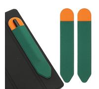 PATIKIL Porte-Crayon pour Stylus, 2 Pcs Pochette Adhésive Élastique pour Stylo Étui Porte-Crayon Poche Élastique Accessoires pour Étui Tablet Cahier Extérieur, Vert Foncé/Orange