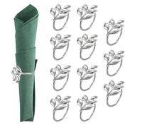 PATIKIL Porte-Serviettes, 12 Pcs Anneaux De Serviette décoration De Table Centrale pour Fête Dîner Mariage Décoration De Table À La Maison Ustensiles De Table, Argent