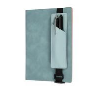 PATIKIL Porte-Stylo À Bande Élastique, Étui À Stylo en Cuir PU avec Bande Élastique Ajustable pour Fournitures De Bureau Carnet Agenda Journal Stylos À Bille Crayons Tactile, Bleu-Vert