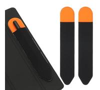 PATIKIL Porte-Stylo pour Stylus, 2 Pcs Pochette Élastique Adhésive pour Stylo Étui Porte-Stylo Poche Élastique Accessoires pour Étui Tablet Cahier Extérieur, Noir/Orange