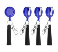 PATIKIL Porte-Stylo Rétractable, 4 Pcs Porte-Stylo Élastique en Silicone pour Crayon à Tirer Porte-Crayon pour Marqueurs de Maçonnerie et Crayons de Charpentier, Bleu