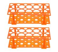 PATIKIL Porte-Tubes À 100 Puits, 2 Pcs Support À Fioles Double Couche Multifonction Porte-Tubes Pour Microtubes 10/15/50ml, Orange