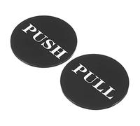 PATIKIL Pousser Tirer Porte Enseigne, 4 Paquet Autoadhésif Rond Acrylique Portail Autocollant Paroi Marqueur pour Bureau Magasin Boutique, Noir/Blanc
