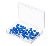 PATIKIL Poussoirs 6 * 17mm, 50pcs Polypropylene Rond Tête Métal Point Décoratif Punaises Liège Tableaux Cartes Photo Suspensions avec Stockage Boîte pour Maison Bureau Emploi, Marin Bleu