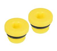 PATIKIL Prise Fiches G3/8, 2 Paquet PP Plastique Mâle Fileté Hexagonal Douille Étanchéité Vis Fin Capuchon, Jaune