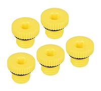 PATIKIL Prise Fiches M12X1.5, 5 Paquet PP Plastique Mâle Fileté Hexagonal Douille Étanchéité Vis Fin Capuchon, Jaune