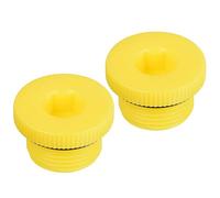 PATIKIL Prise Fiches M22X1.5, 2 Paquet PP Plastique Mâle Fileté Hexagonal Douille Étanchéité Vis Fin Capuchon, Jaune