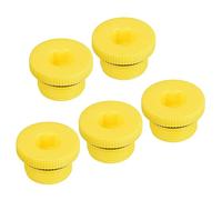 PATIKIL Prise Fiches M22X1.5, 5 Paquet PP Plastique Mâle Fileté Hexagonal Douille Étanchéité Vis Fin Capuchon, Jaune