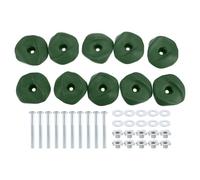 PATIKIL Prises d'escalade, 10 Pcs Prises pour Mur d'escalade Set De Jeu Attaches d'escalade avec Trou Unique pour Accessoires De Terrain De Jeu Intérieur Entraînement sur Arbre, Green-A