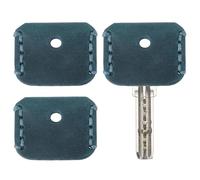 PATIKIL Protections De Clés En Cuir, 3 Pack Étuis De Clés Mini Étiquettes Organisateur pour House Office House Apartment Keys, Light Blue