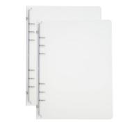 PATIKIL Protège-cahier A5, 2 pièces PP 6 Anneaux Protège-cahier à Feuilles Mobiles Couverture de Reliure à Anneaux Ronds Notebook Épais en PVC pour Cahier de Réunion, Transparent