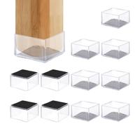 PATIKIL Protège-Pieds de Chaise pour sols en Bois Dur, 12 pièces Carré PVC Feutre Convient 1,57" Embout de Pied de Meuble Tapis de Pied de Meuble Petit Glisseur, Transparent