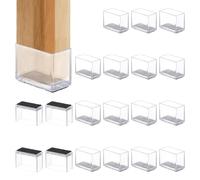 PATIKIL Protège-Pieds de Chaise pour sols en Bois Dur, 20 pièces Rectangulaire PVC Feutre Convient 1,18" x 0,79" Tapis de Pied de Meuble Petit Coulissant, Transparent