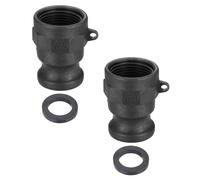 PATIKIL Raccord À Came Et Rainure en Aluminium 1", 2 Pcs Part-A Bouchon Anti-Poussière Adaptateur Mâle Filetage Femelle NPT Raccord À Came Coupleur À Déconnexion Rapide, Noir