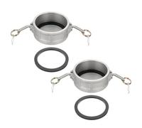 PATIKIL Raccord Aluminium À Crémaillère 4", 2 Pièces Part-DC Bouchon Anti-Poussière Mâle Raccord Femelle Filetage NPT Raccord À Crémaillère Coupleur À Déconnexion, Argent