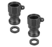 PATIKIL Raccord Aluminium Cam Et Groove 0.5", 2 Pcs Part-A Bouchon Anti-Poussiere Adaptateur Male Filetage Femelle NPT Raccord A Verrouillage Rapide Coupleur Deconnectable, Noir