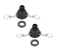 PATIKIL Raccord Aluminium Came Et Rainure 0.5", 2 Pcs Part-B Bouchon De Poussiere Adaptateur Male Filetage Femelle NPT Raccord A Came Coupleur De Deconnexion, Noir