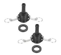 PATIKIL Raccord Aluminium Camlock 0.5" A Came Et A Rainure, 2 Pcs Part-C Bouchon Anti-Poussiere Adaptateur Male Femelle Filetage NPT Raccords A Came Couplage, Noir