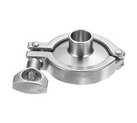 PATIKIL Raccord de serrage sanitaire, triple collier de serrage sanitaire de 3,8 cm vers tube de 1,9 cm OD virole de soudure en acier inoxydable 304 Raccords de tuyaux sanitaires robustes avec collier