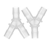 PATIKIL Raccord de Tuyau en T en Plastique de 5/8", 2 Pièces, Égal, en Forme de Y, Raccord de Jonction en 3 Voies, Raccord de Jonction en Barbillon, Transparent