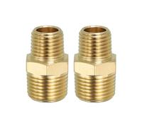 PATIKIL Raccord de Tuyau Hexagonal En Laiton Massif, Adaptateur de Filetage, 2 Pièces, Connecteurs de Ligne D'Eau Mâles 3/8" Npt X 1/4" Npt
