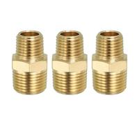 PATIKIL Raccord de Tuyau Hexagonal En Laiton Massif, Adaptateur de Filetage, 3 Pièces, Connecteurs de Ligne D'Eau Mâles 3/8" Npt X 1/4" Npt