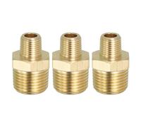 PATIKIL Raccord de Tuyau Hexagonal En Laiton Massif, Adaptateur de Filetage, 3 Pièces, Connecteurs de Ligne D'Eau Mâles 3/8" Npt X 1/8" Npt